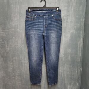 Chicos Jeans Size 8 Medium Wash Pull On Ankle Cotton Stretch